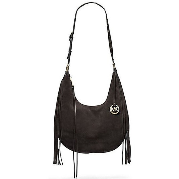 Michael Kors Rhea Large Suede Shoulder Bag - Picture 1 of 8